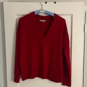 Elegant Red V-Neck Sweater